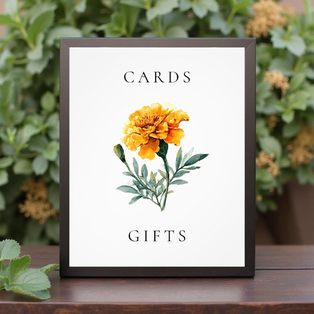 Foto Marigold Yellow Floral Wedding Cards & Gifts Sign (Subido por el creador)