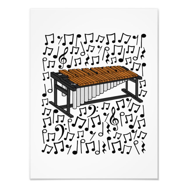 Foto Marimba Notas Musicales Músico Percussionista (Frente)