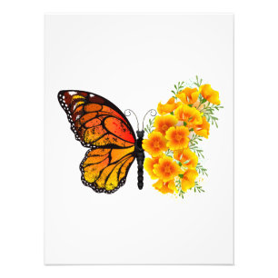 Foto Mariposa de flores con amapola amarilla de Califor
