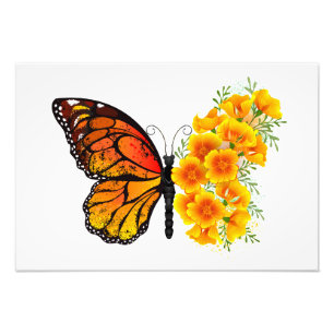 Foto Mariposa de flores con amapola amarilla de Califor
