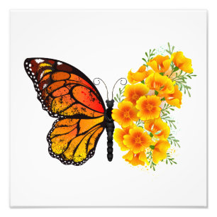 Foto Mariposa de flores con amapola amarilla de Califor