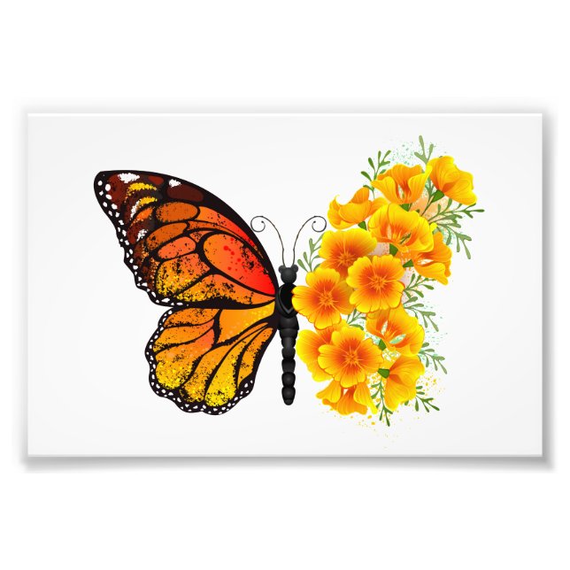 Foto Mariposa de flores con amapola amarilla de Califor (Frente)