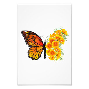Foto Mariposa de flores con amapola amarilla de Califor