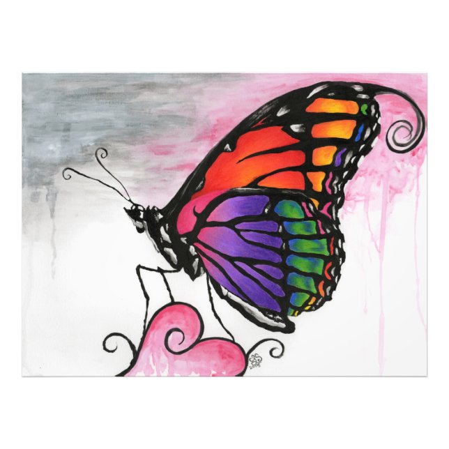 Foto Mariposa monarca arcoiris Fantasía Original Arte (Frente)