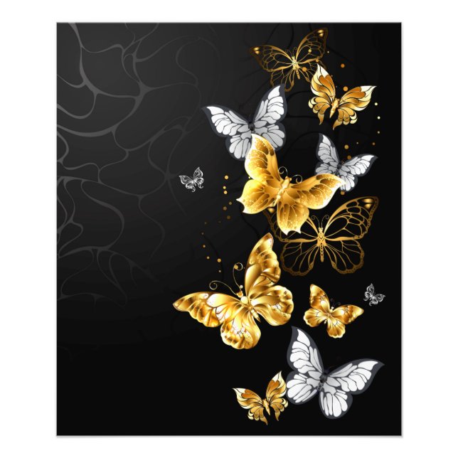 Foto Mariposas doradas y blancas (Frente)