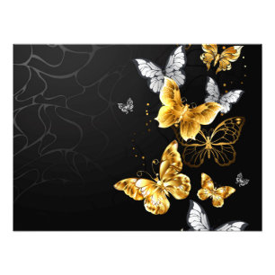 Foto Mariposas doradas y blancas