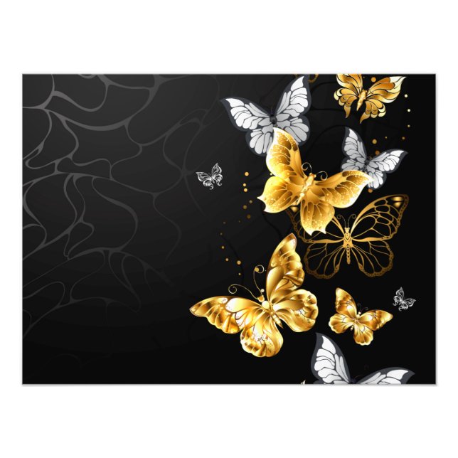 Foto Mariposas doradas y blancas (Frente)