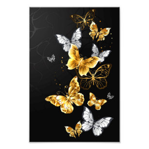 Foto Mariposas doradas y blancas
