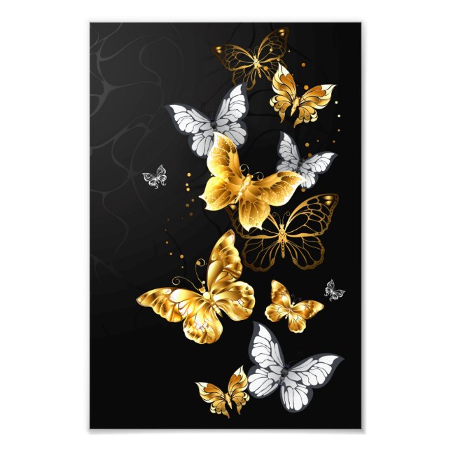 Foto Mariposas doradas y blancas (Frente)