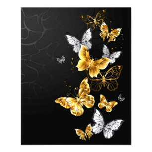 Foto Mariposas doradas y blancas