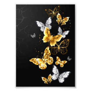 Foto Mariposas doradas y blancas