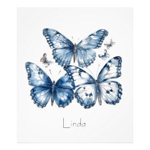 Foto Mariposas en azul de Delft, personalizable