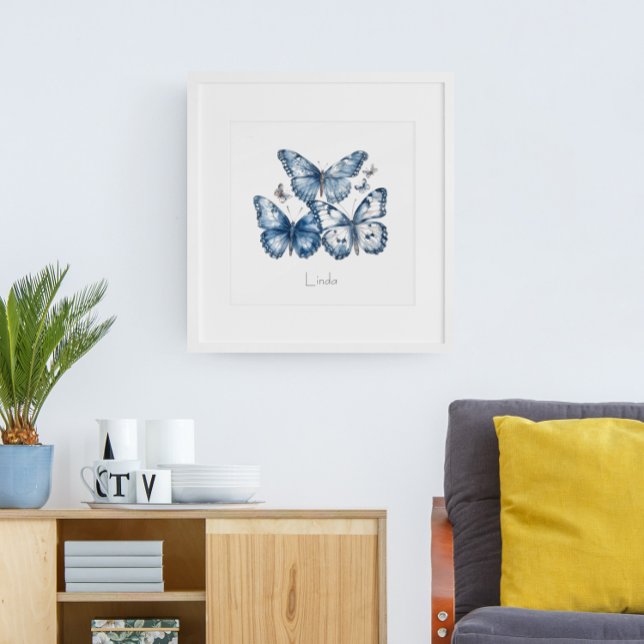 Foto Mariposas en azul Delft, personalizable (Subido por el creador)