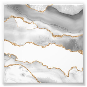 Foto Mármol Blanco Gris Ágata Refined Brillo Dorado