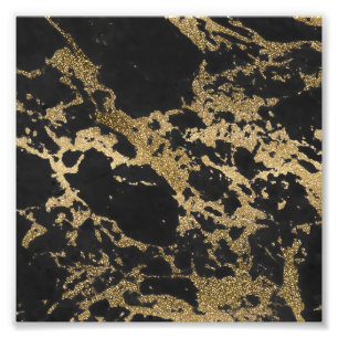 Foto Mármol negro Purpurina de oro moderno