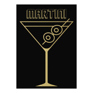 Foto Martini de aceituna dorado modernidad de mediados