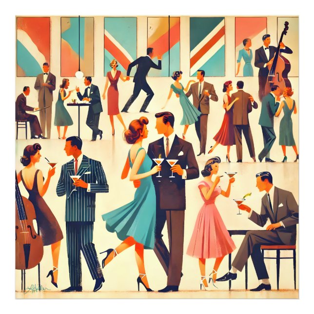 Foto Martinis Modernos De Mediados Del Siglo En El Club (Frente)