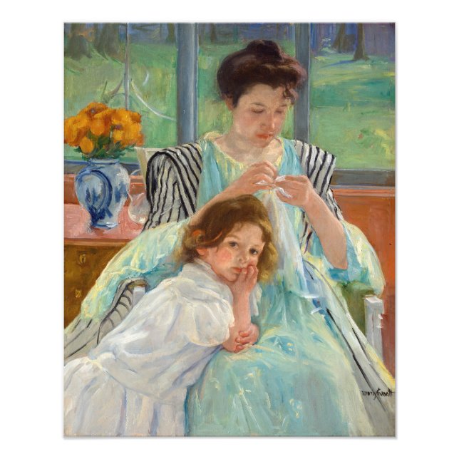 Foto Mary Cassatt - Joven Madre Cosiedo (Frente)