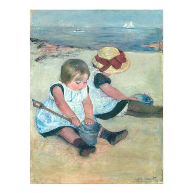 Foto Mary Cassatt - Niños jugando en la playa (Frente)