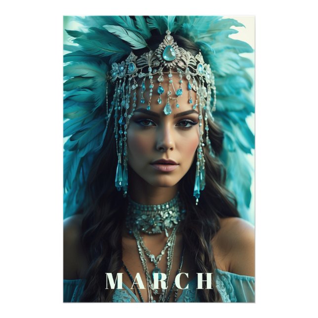 Foto *~* MARZO AP53 Headdress AQUAMARINE Boho (Frente)