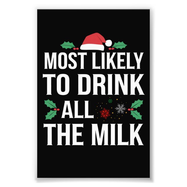 Foto Más Probable De Beber Toda La Leche Navidad Matchi (Frente)