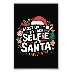 Foto Más Probable Que Tome Selfie Con Santa Familia Nav