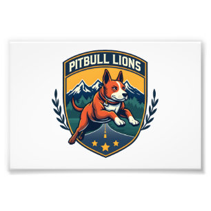 Foto Mascota deportiva vintage de leones Pitbull Vector