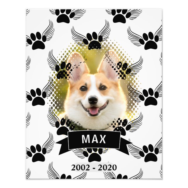 Foto Mascota Perro Personalizado Monumento Negro Y Blan (Frente)