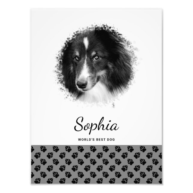 Foto Mascota personalizado y garras negras sobre g (Frente)