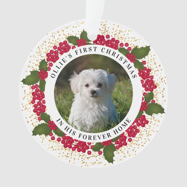 Foto mascota primero para siempre Ornamento de Nav (Anverso)