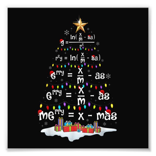 Foto Math Teacher Árbol de Navidad Navidades divertidos (Frente)