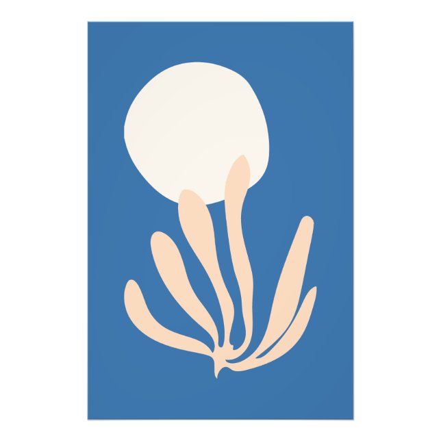 Foto Matisse inspiró Peach y Blue Leaf Cutout (Frente)