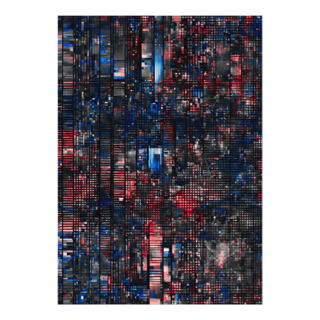 Foto Matriz de error digital abstracto rojo y azul (Frente)