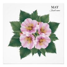 May Birday Hawthorn Bloom: Floral personalizada