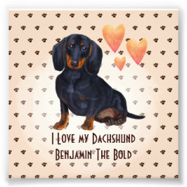 Foto Me encanta mi Dachshund Añadir nombre Personalizad