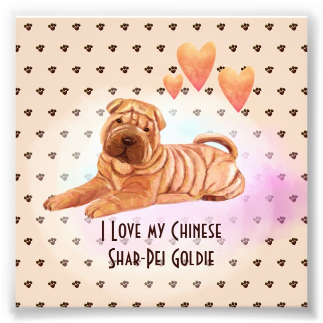 Foto Me encanta mi nombre shar-pei chino Personalizado  (Frente)