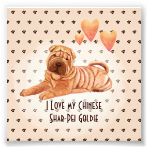 Foto Me encanta mi nombre shar-pei chino Personalizado 