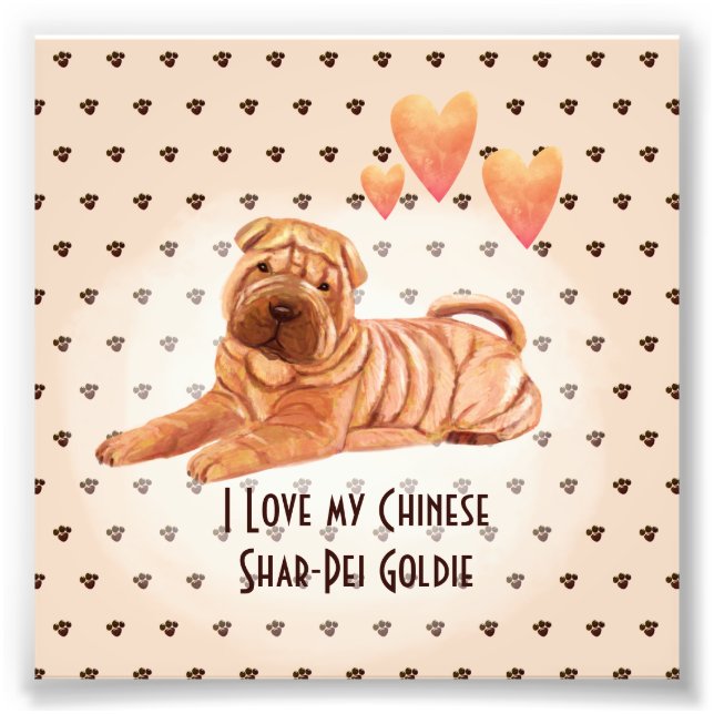 Foto Me encanta mi nombre shar-pei chino Personalizado  (Frente)