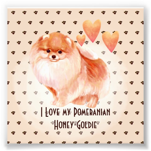 Foto Me encanta mi Pomerania Añadir nombre Personalizad (Frente)