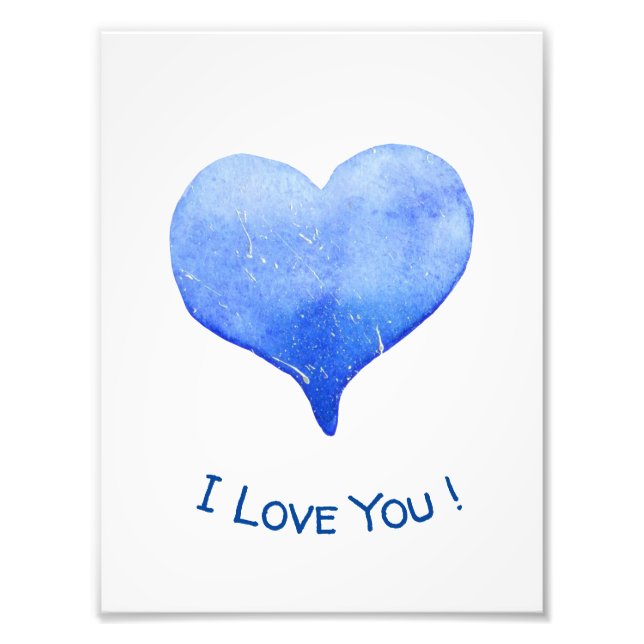 Foto Me Encanta Tu Corazón Azul Cute Valentine (Frente)