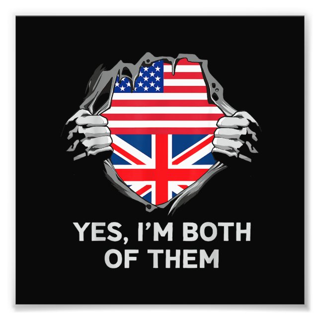 Foto Media estadounidense mitad británica bandera de In (Frente)