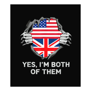 Foto Media estadounidense mitad británica bandera de In