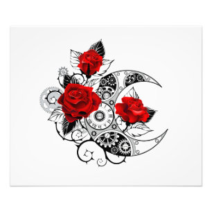 Foto Media luna mecánica con rosas rojas