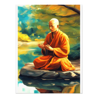 Foto Meditation KI Gemälde buddhistischer Mönch