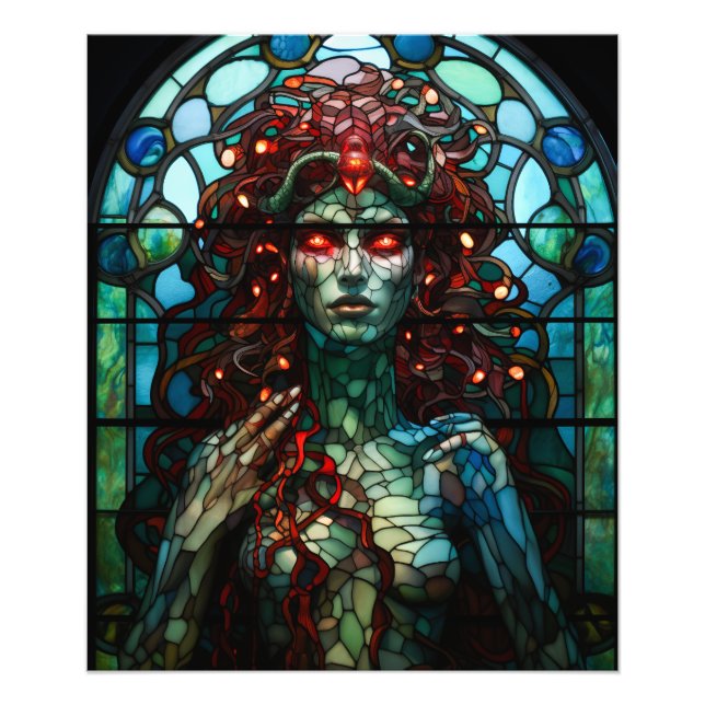 Foto Medusa - Estilo Tiffany de la ventana de vidrio ma (Frente)