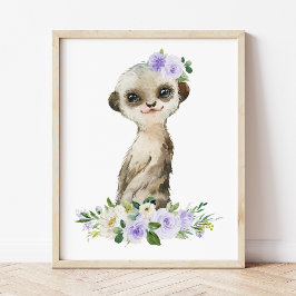 Foto Meerkat, Safari, flores moradas, género neutro