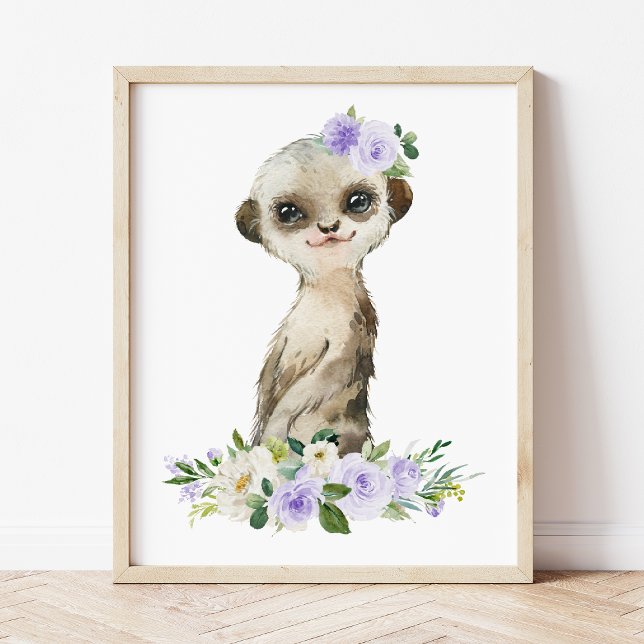 Foto Meerkat, Safari, flores moradas, género neutro (Subido por el creador)