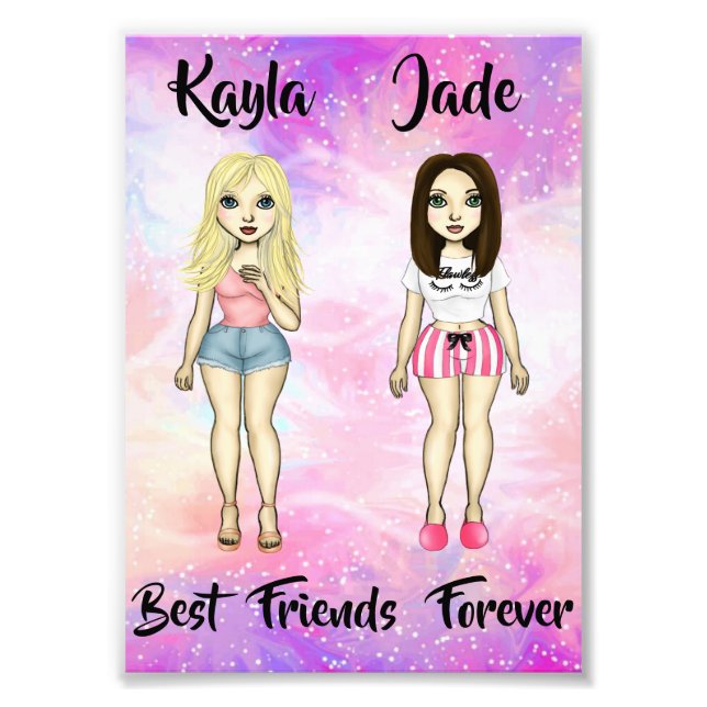 Foto Mejor Amigos Personalizado de Brunette y Blonde pa (Frente)