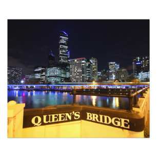 Foto Melbourne CBD Queens Bridge City Lights