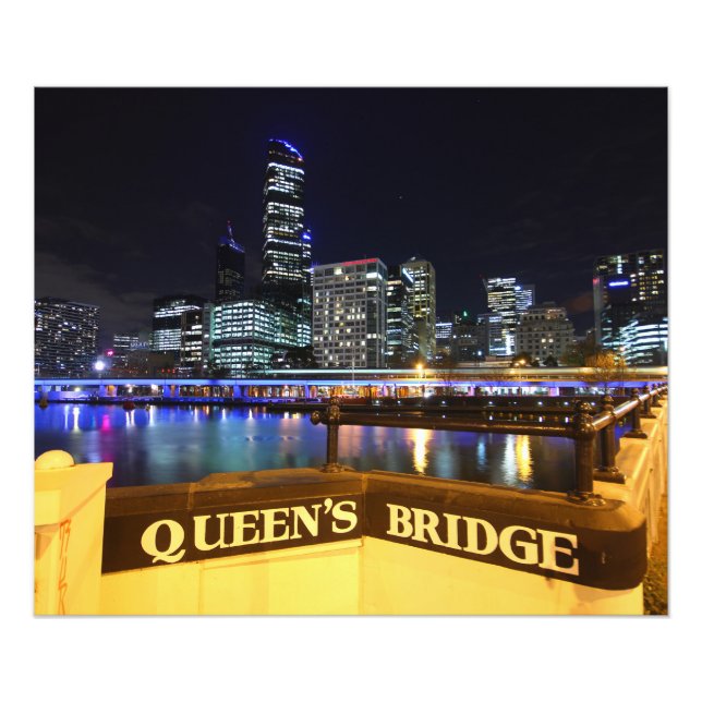 Foto Melbourne CBD Queens Bridge City Lights (Frente)